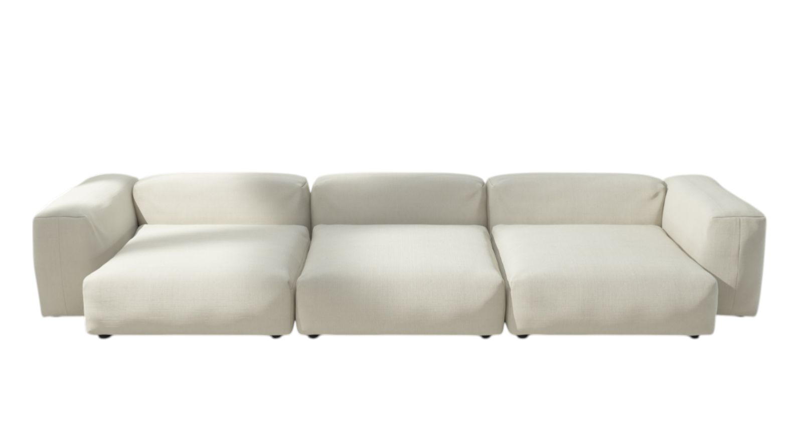 Vetsak Sofa Set 05 Outdoor, 5-Sitzer, modulares Lounge-Sofa in hellem Stoff für Garten und Terrasse.