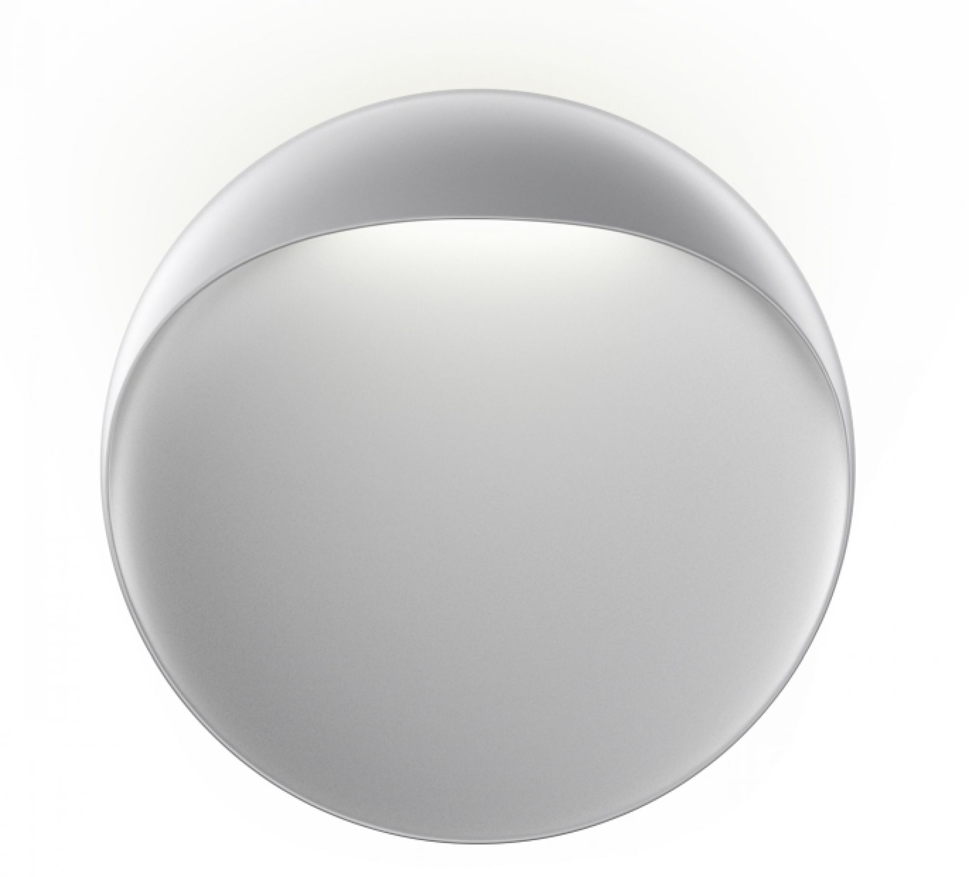 Silberne Flindt Wandleuchte von Louis Poulsen, runde Design Lampe für Innen und Außen.