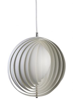 Weiße Moon Pendelleuchte von Verpan, Design Lampe mit schwebenden Scheiben.