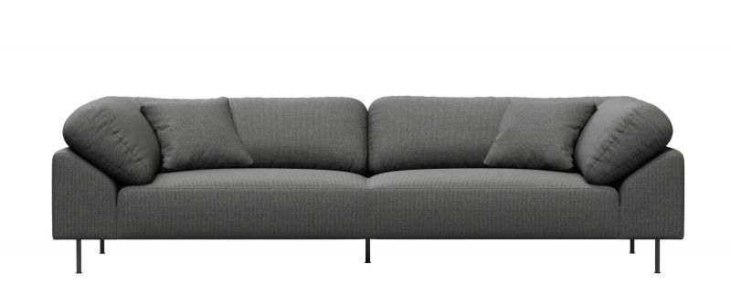Graues Collar Sofa 3-Sitzer von Woud mit Kissen und schwarzen Füßen, modernes skandinavisches Design.