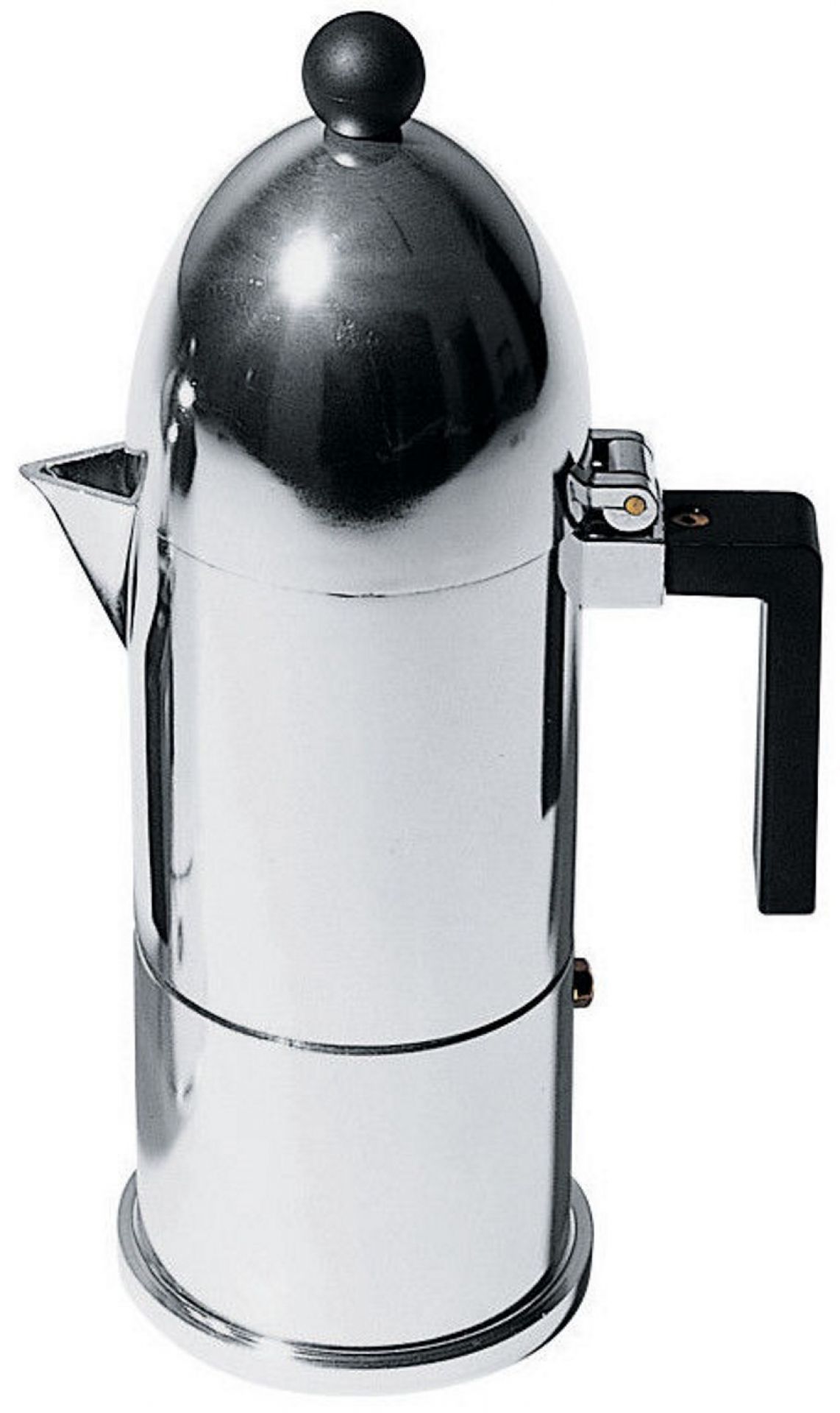 Alessi Espressokocher "La Cupola" aus poliertem Aluminium, klassische italienische Kaffeemaschine für aromatischen Espresso.