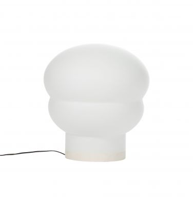 Weiße Kumo Tischleuchte Medium von Pulpo, moderne Designerlampe mit sanftem Licht.