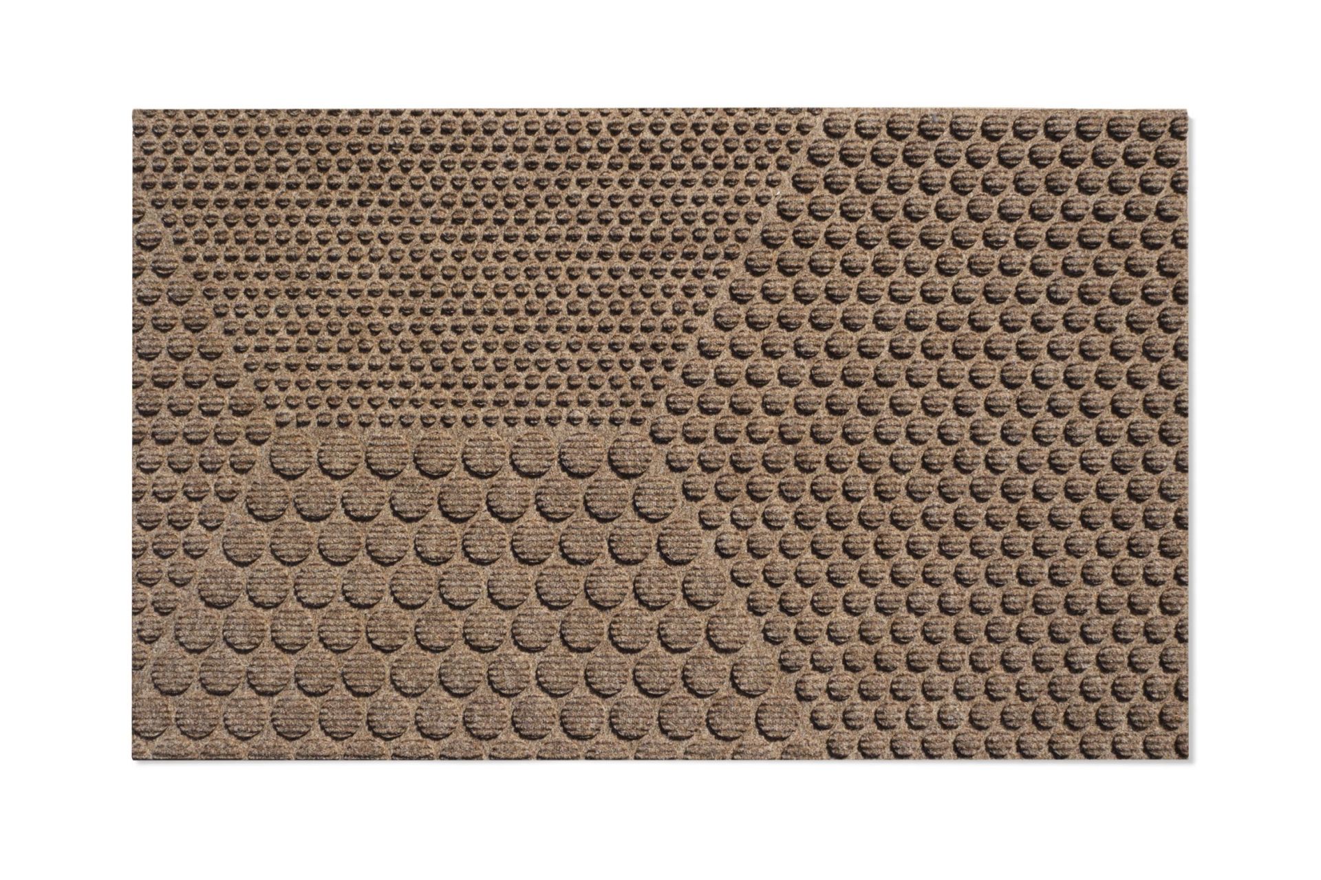 Heymat Fußmatte Hex Desert, 55x90 cm, braun, mit erhabenem, geometrischem Punktmuster für den Innenbereich.