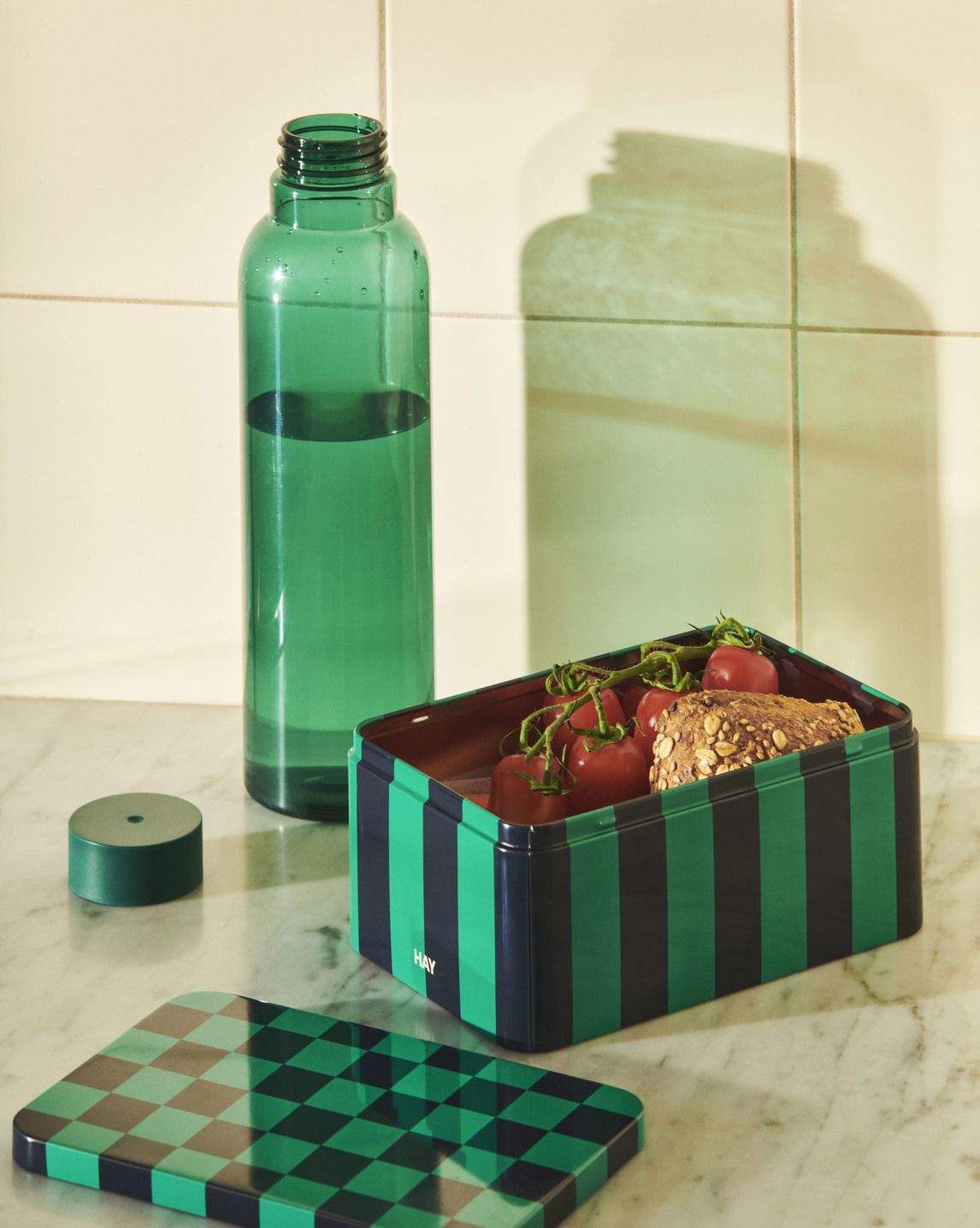 Tin Container Small Green and off-white Aufbewahrungsbox Hay