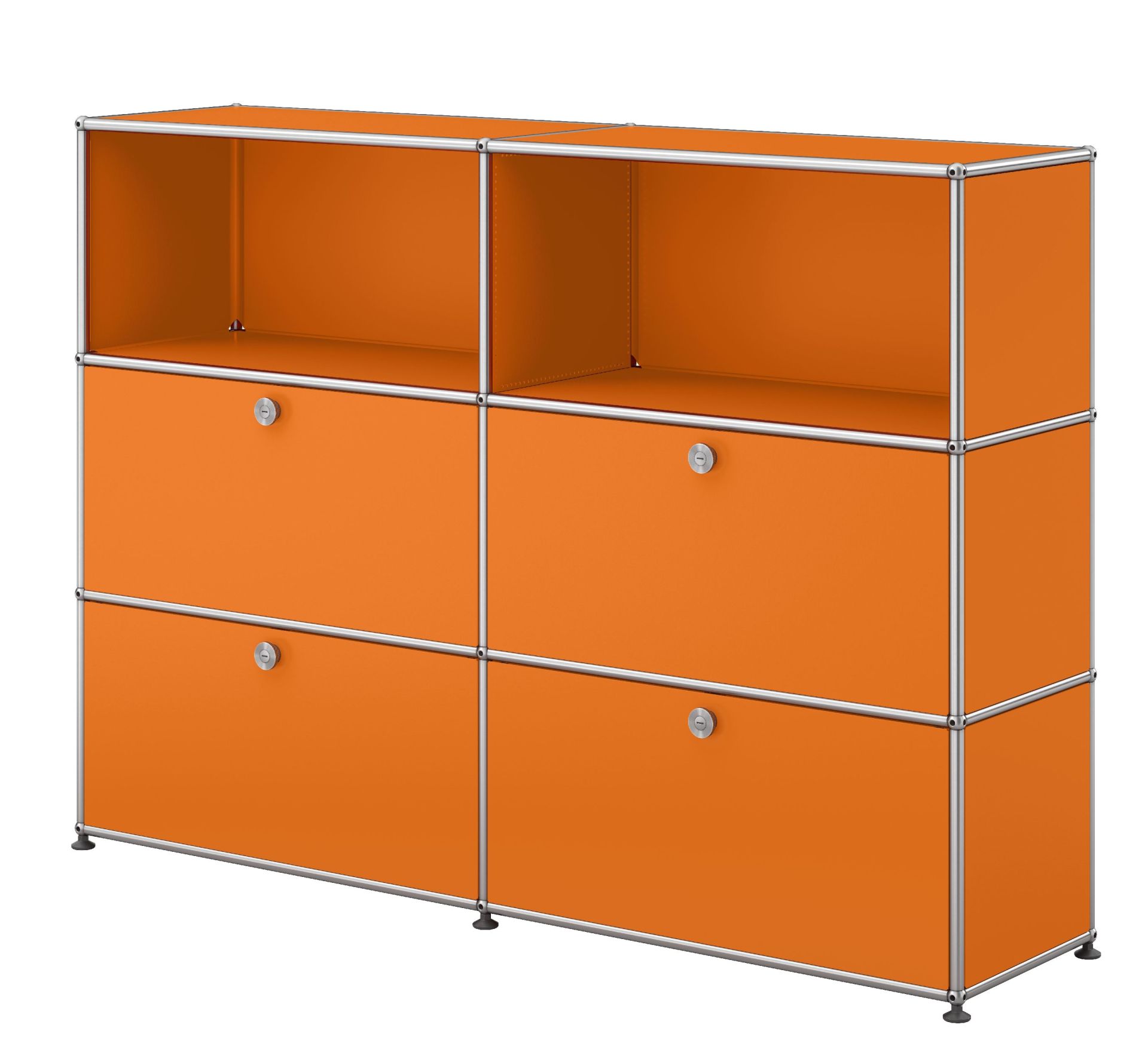 USM Haller Highboard 4 Klappen / 2 Offen Reinorange