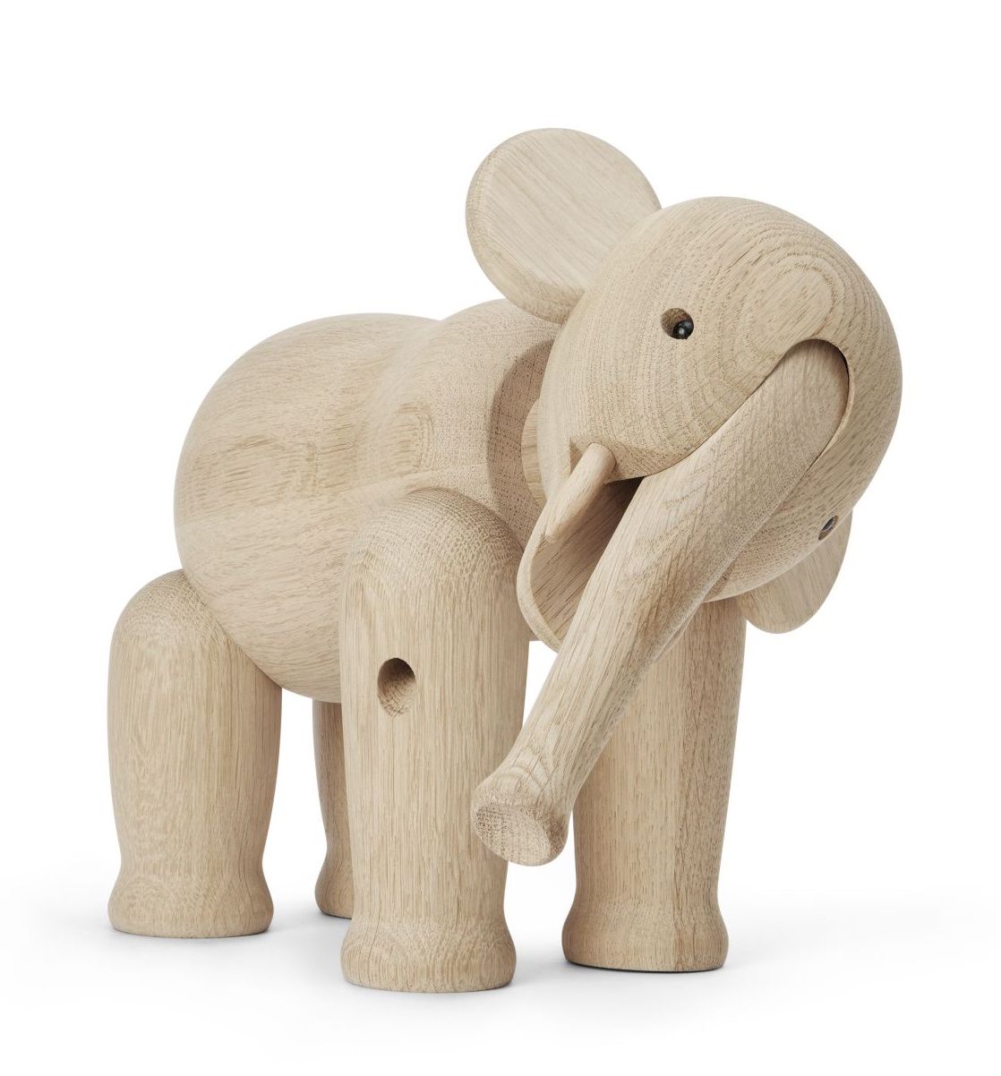 Grosser, hölzerner Elefant von Kay Bojesen aus Eiche, ein Designklassiker und beliebtes Sammlerstück.