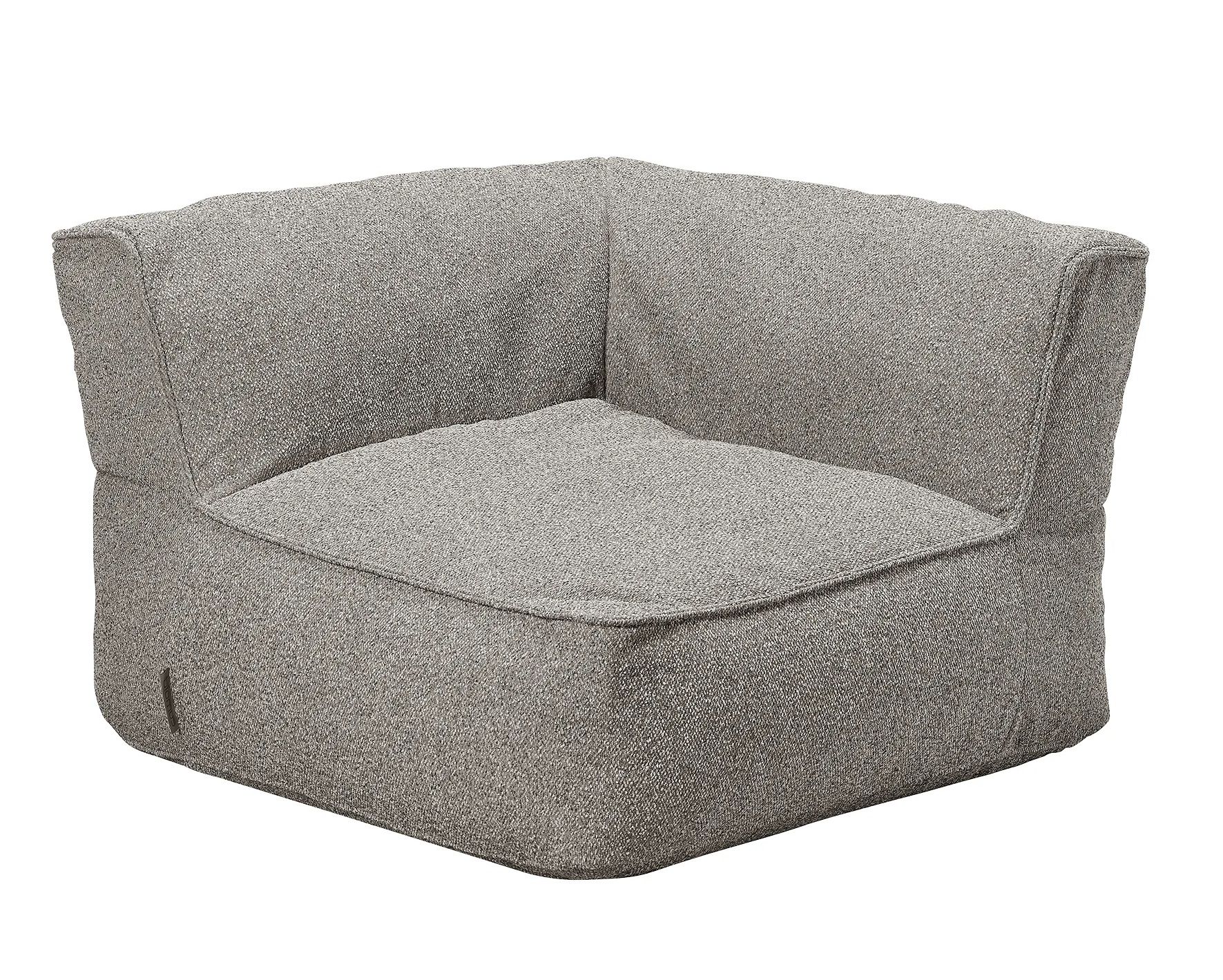 Graues Grow Ecksitzer Modul von Blomus für den Outdoor-Bereich, bequeme Lounge-Möbel für Garten und Terrasse.