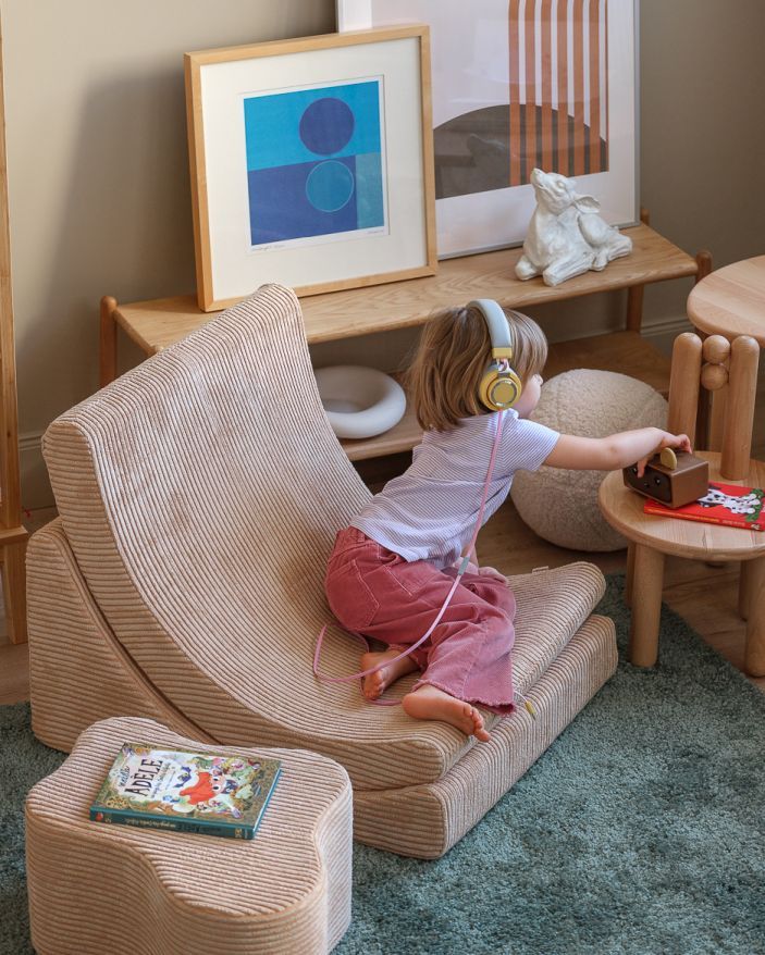 Mond Kindersessel Breitcord Brauner Zucker Wigiwama