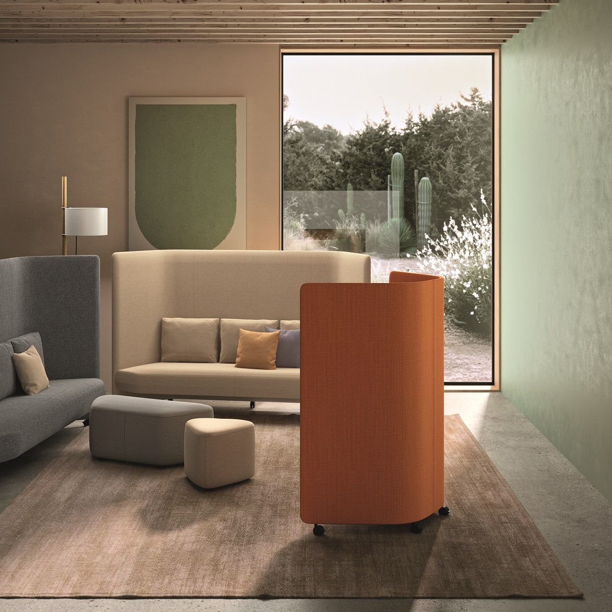 In Out Office SF2252 Sofa 2-Sitzer mit Panel Andreu World