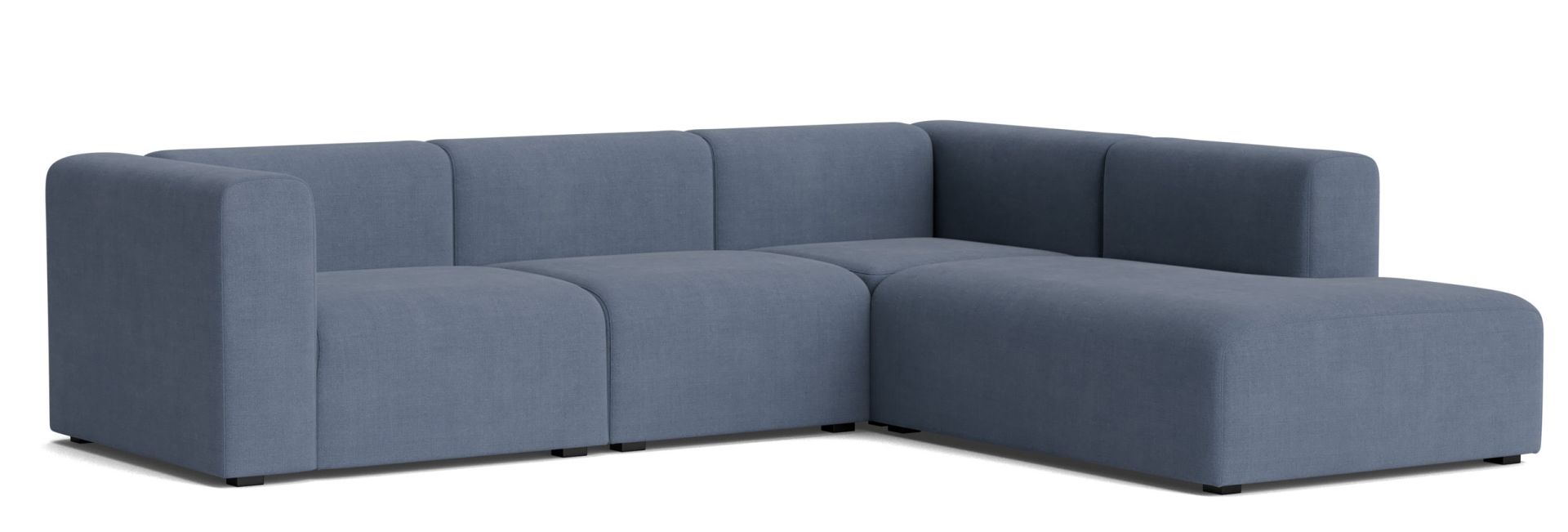 Blaues Mags Sofa von Hay mit Eckkombination und Armlehne rechts, modernes Design Sofa.