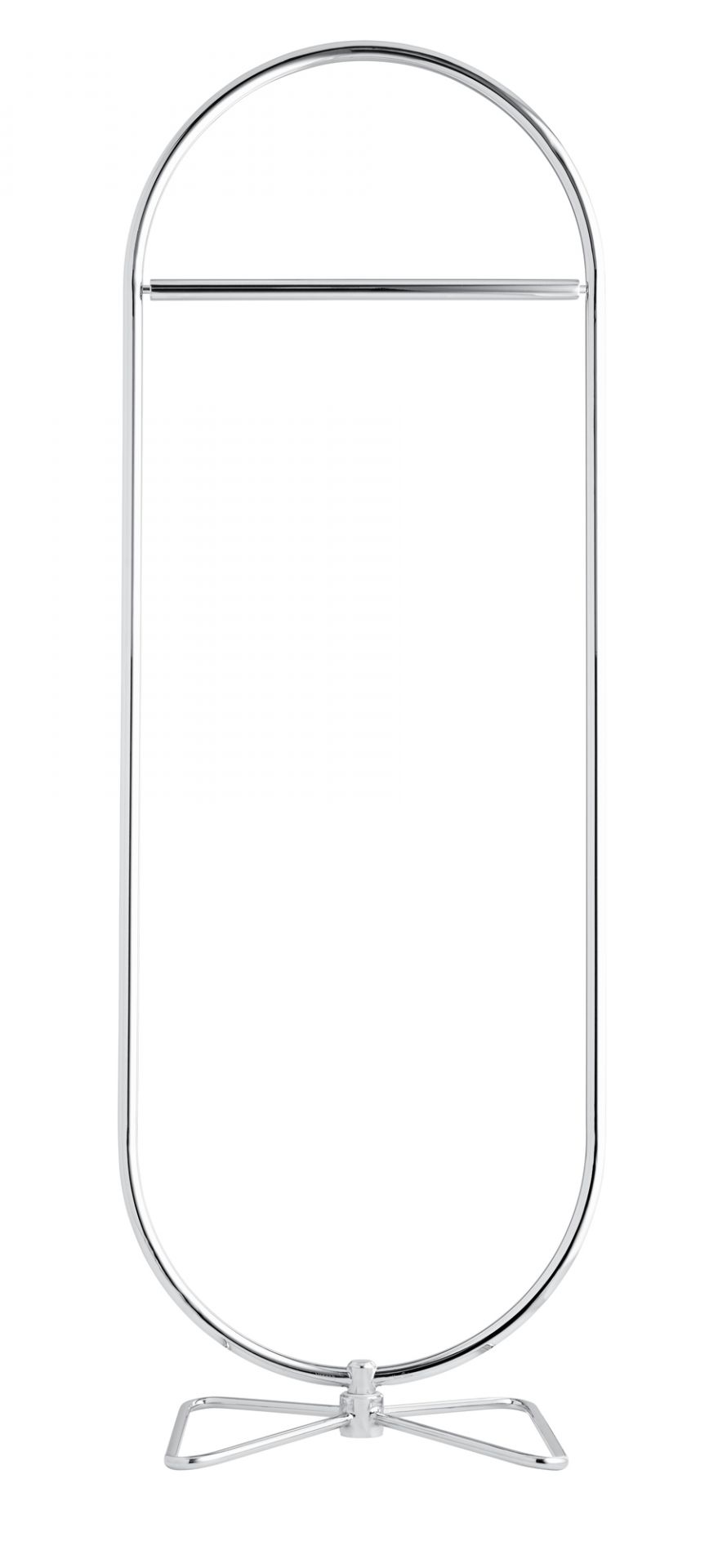 System 1-2-3 Kleiderständer von Verpan: Moderner, verchromter Garderobenständer für stilvolle Aufbewahrung von Kleidung.