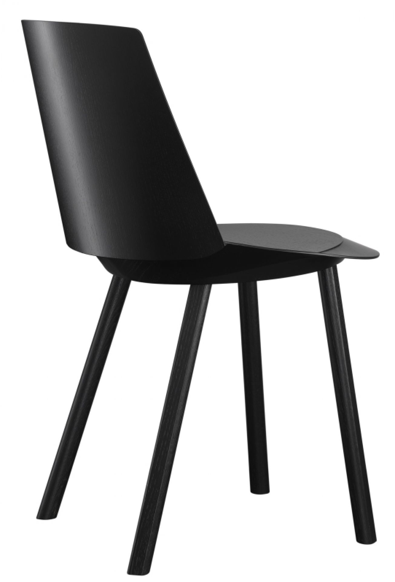 Schwarzer CH04 Houdini Stuhl von e15 aus gebeizter Eiche, lackiert, modernes Design.