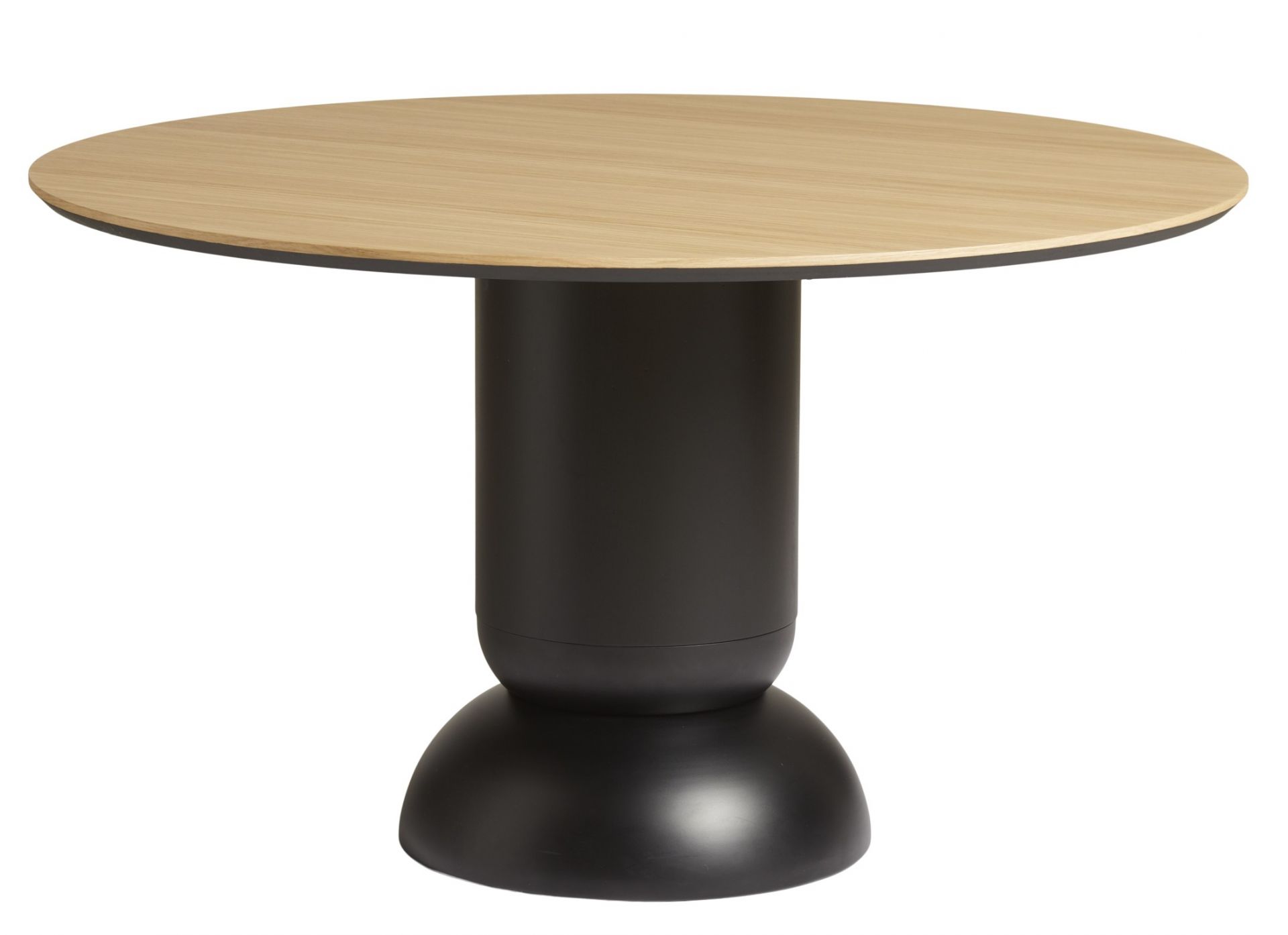 Woud Ludo Esstisch, runder Holztisch mit schwarzem Fuß, modernes Design für Esszimmer.