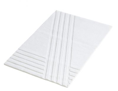 Weißer Kyoto Teppich (90x140 cm) von Woud mit geometrischen Linien für modernes Wohnen.