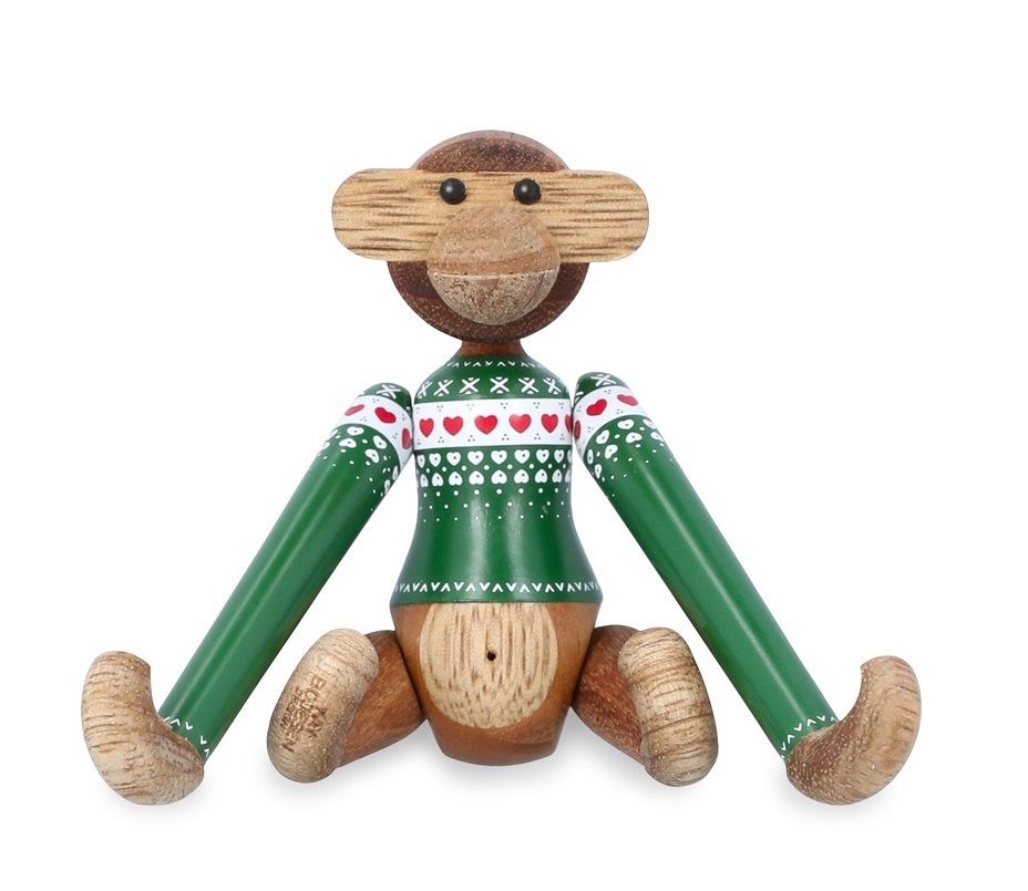 Christmas Jumper Affe 2025 mini grüner Holzfigur Kay Bojesen