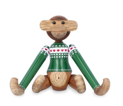 Christmas Jumper Affe 2025 mini grüner Holzfigur Kay Bojesen