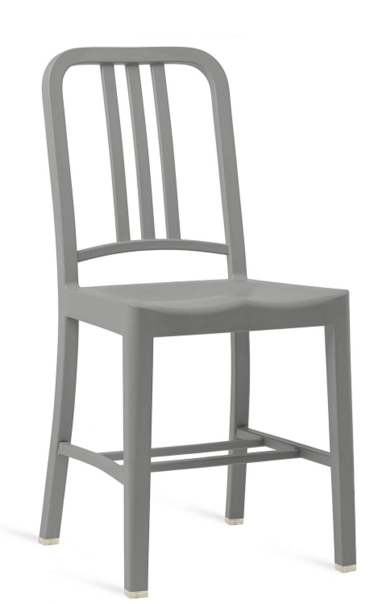 Grauer 111 Navy Chair Stuhl von Emeco: Moderner Designstuhl aus recyceltem Kunststoff für Esszimmer und Küche.