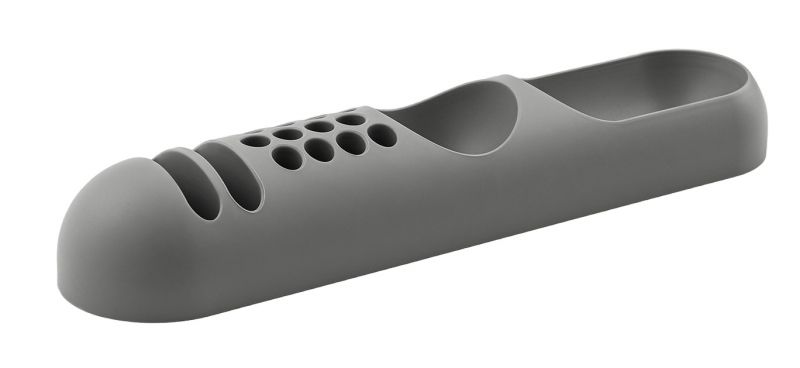 Bob Schreibtischablage "Dust": Graue Schreibtischorganisation mit Fächern für Stifte, Kabel und Bürobedarf.