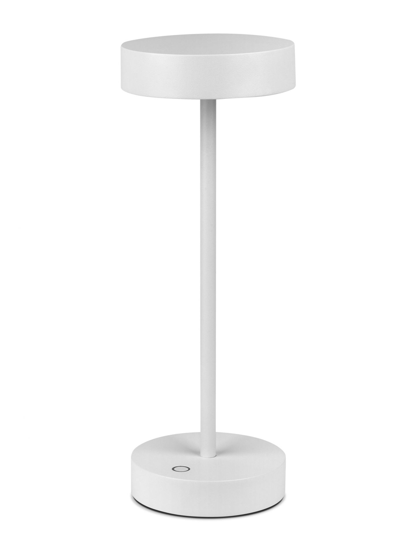 Weiße Arnold S Akkuleuchte von Moree: Moderne LED Tischleuchte für den Outdoor-Bereich.