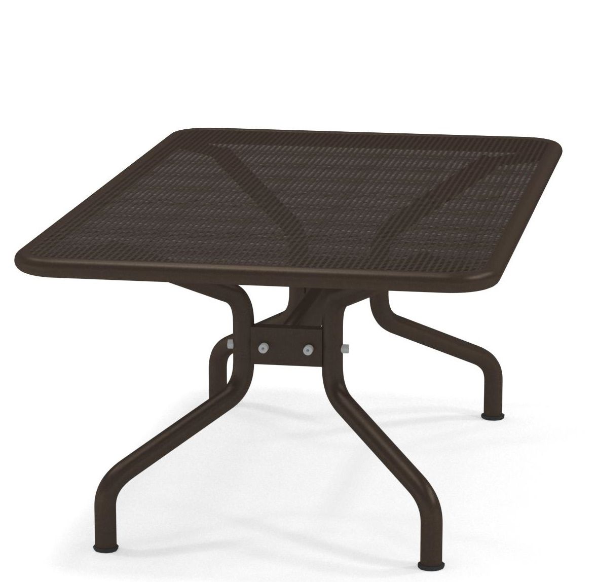 Quadratischer, brauner Athena Couchtisch von Emu für den Außenbereich mit Gittertischplatte.