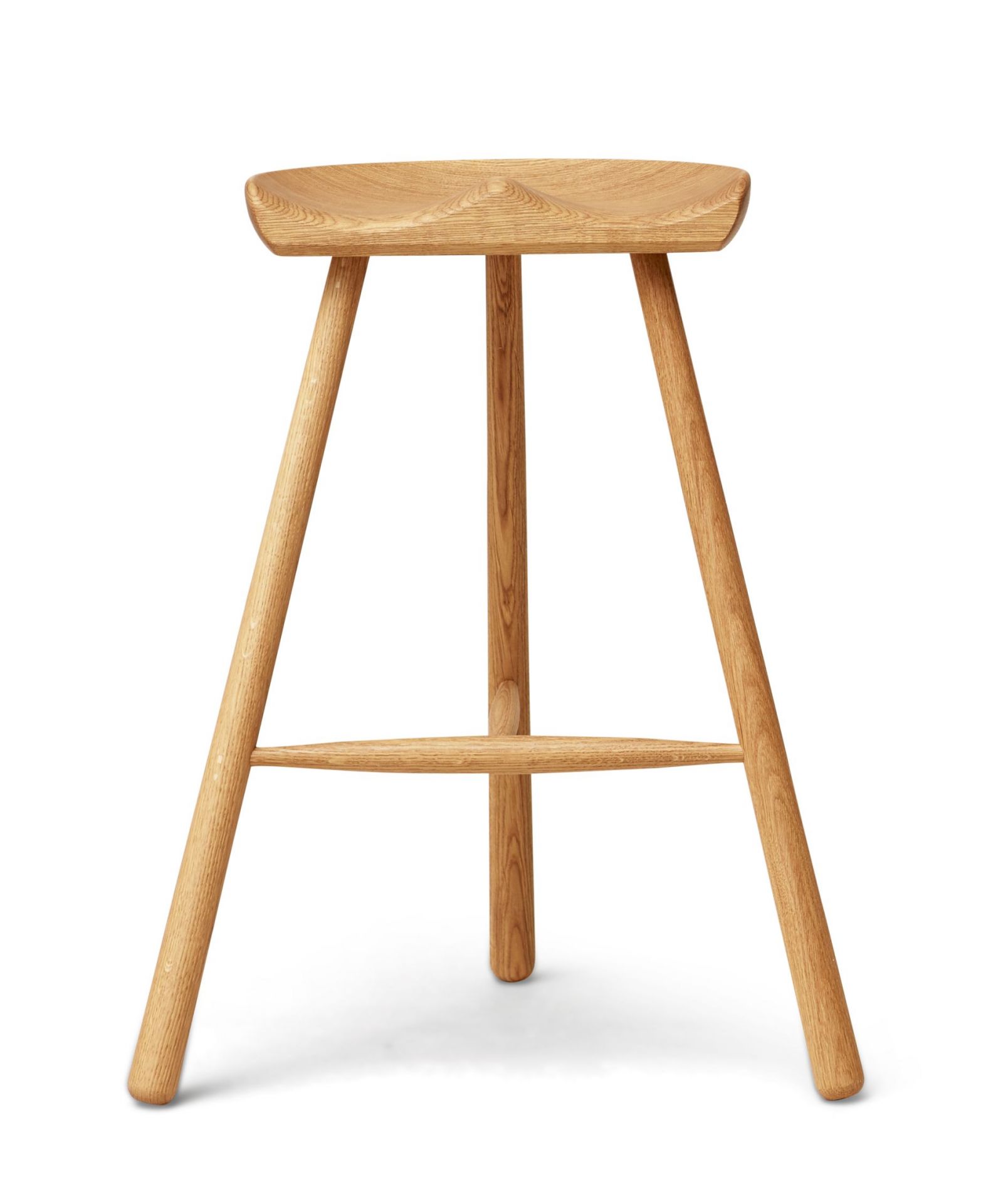 Shoemaker Chair No. 68, geölte Eiche, Hocker mit drei Beinen, skandinavisches Design.