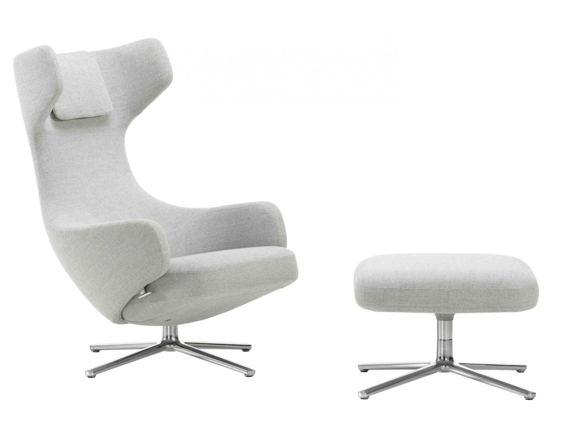 Grand Repos Sessel & Ottoman Vorzugskombination Vitra Dumet Kieselmelange 45 cm Ottoman oder Panchina GRATIS!