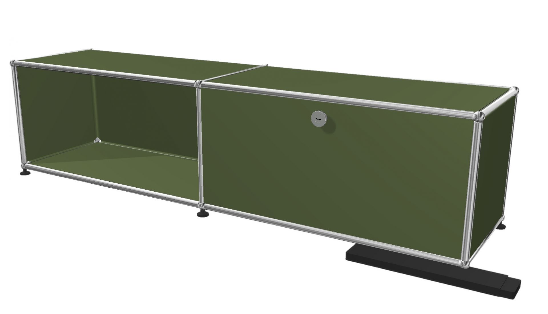 USM Haller E Sideboard TV/Hi-Fi-Möbel mit dimmbarem Licht Olivgrün