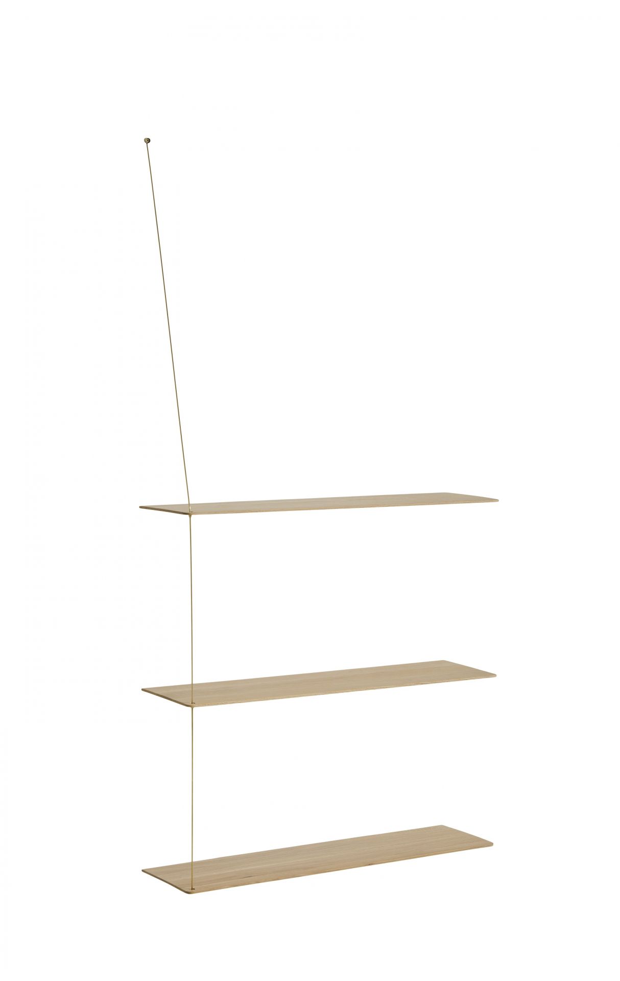 Stedge Wandregal Add-on Shelf von Woud, Jubiläumsedition mit drei Regalböden aus Holz.