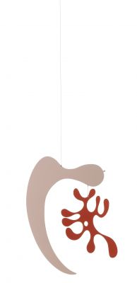 Vitra Mobile, Bi-Colour, LIMITED EDITION: Hängendes, abstraktes Mobile in Beige und Rot, Einzelstück.