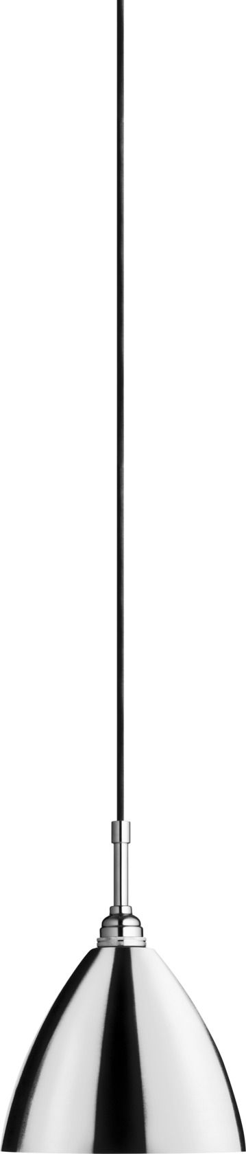 Detailaufnahme der Bestlite BL9 S Pendelleuchte von Gubi in Chrom. Design Lampe.