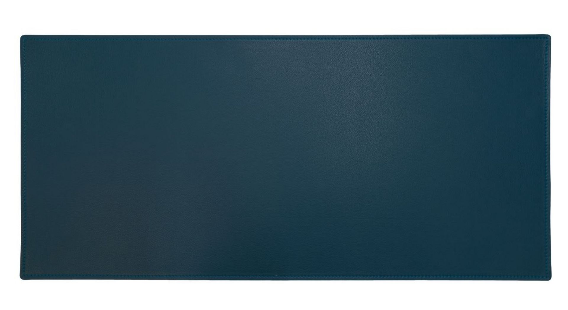 Blaue Lederauflage für USM Servierwagen, 75x50 cm, Detailaufnahme der Lederoberfläche mit feiner Naht.