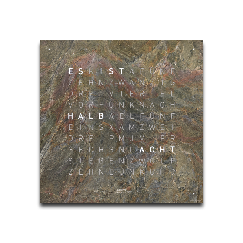 Frontcover für Earth 45 Wanduhr / Zeitobjekt Deutsch QLOCKTWO