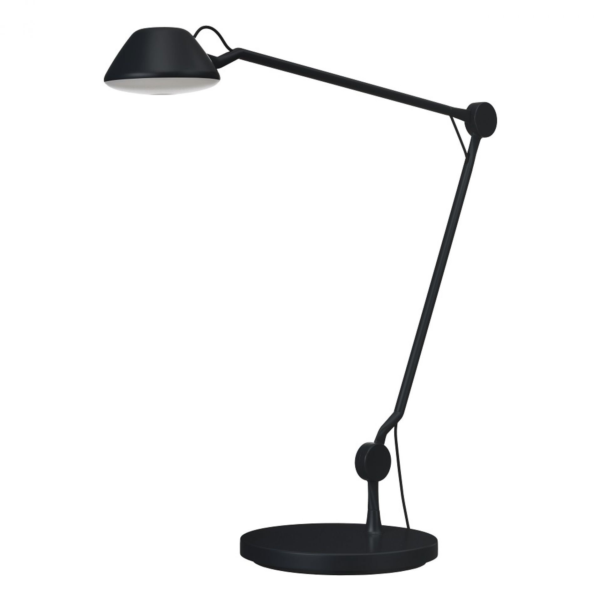 Schwarze AQ01 Tischleuchte von Fritz Hansen: Moderne Schreibtischlampe mit verstellbarem Arm.