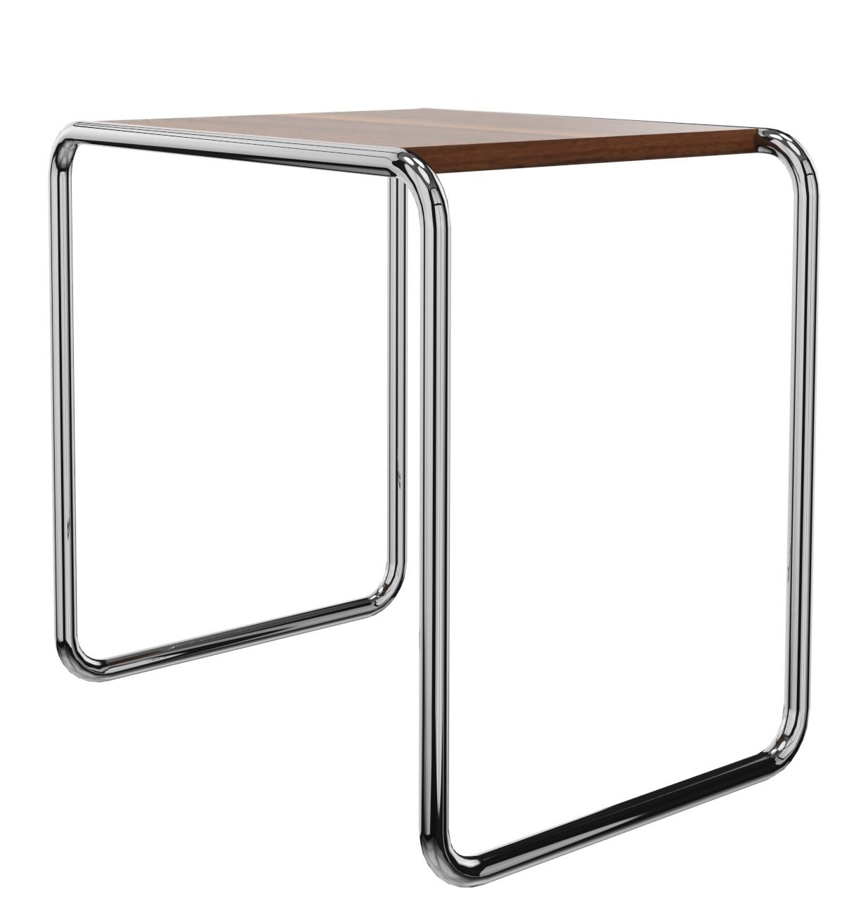 B 9 b Beistelltisch NUSSBAUM MASSIV GEÖLT / CHROM Thonet EINZELSTÜCK
