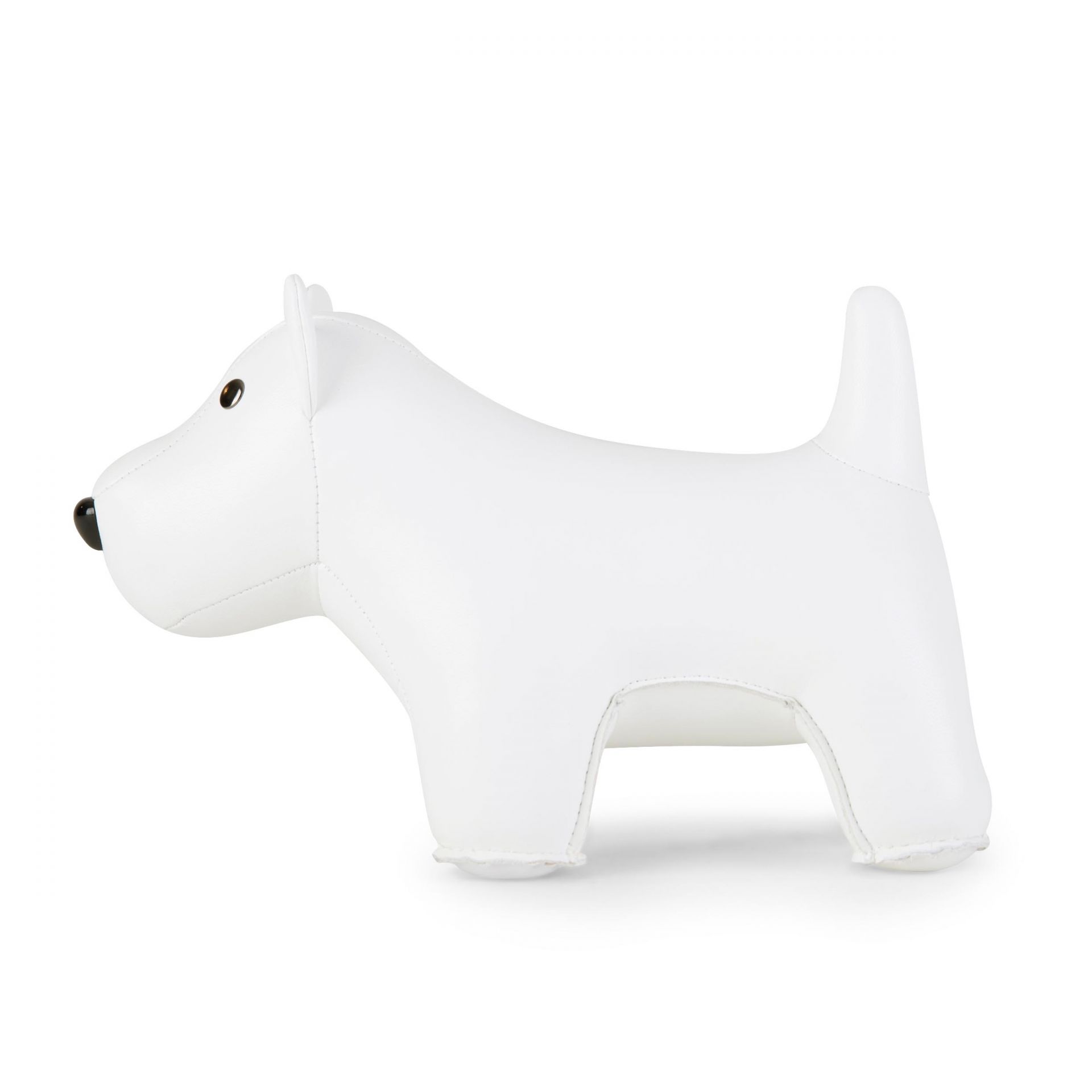 Weiße West Highland Terrier Buchstütze von Züny, dekorative Hundefigur für Bücherregal und Schreibtisch.