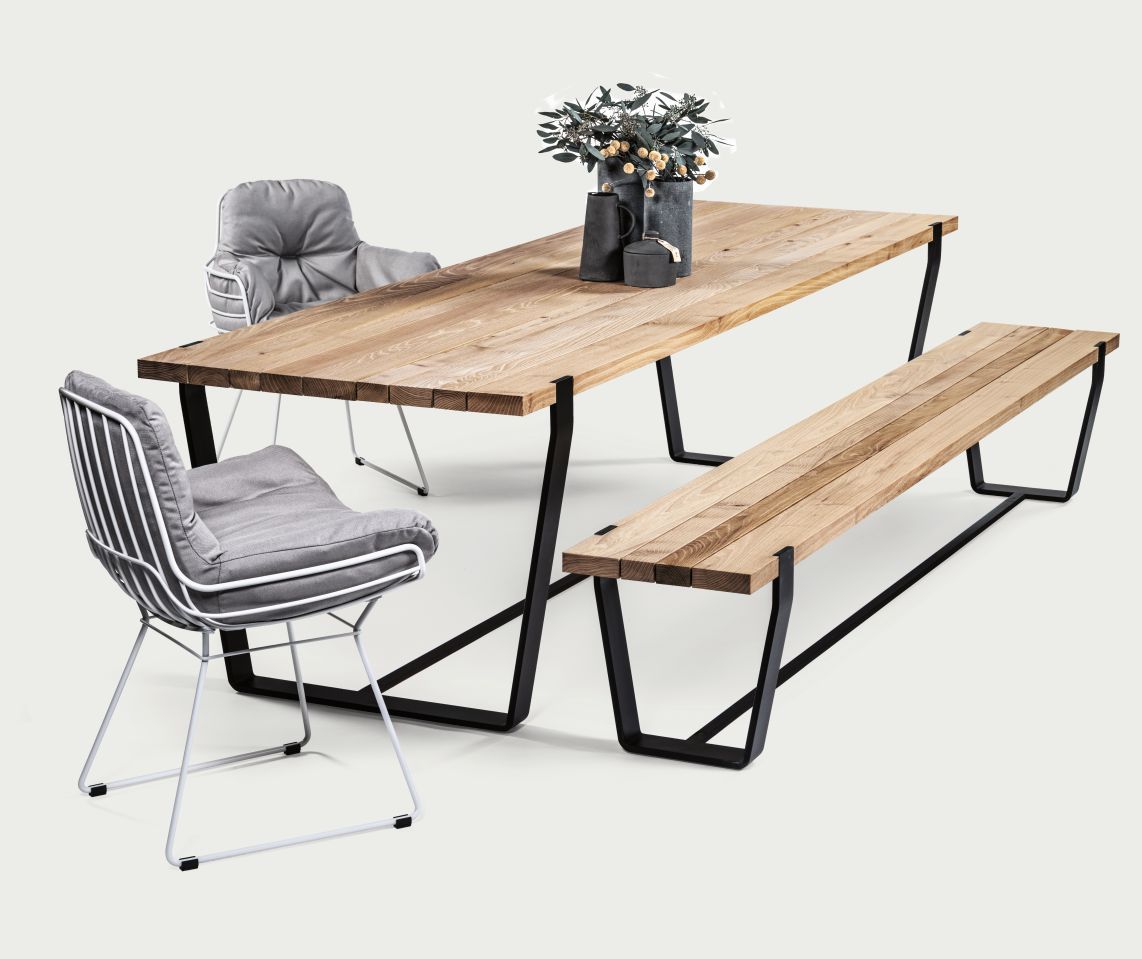 BB 12 Clamp Outdoor Bank Akazie gebürstet geölt Janua 