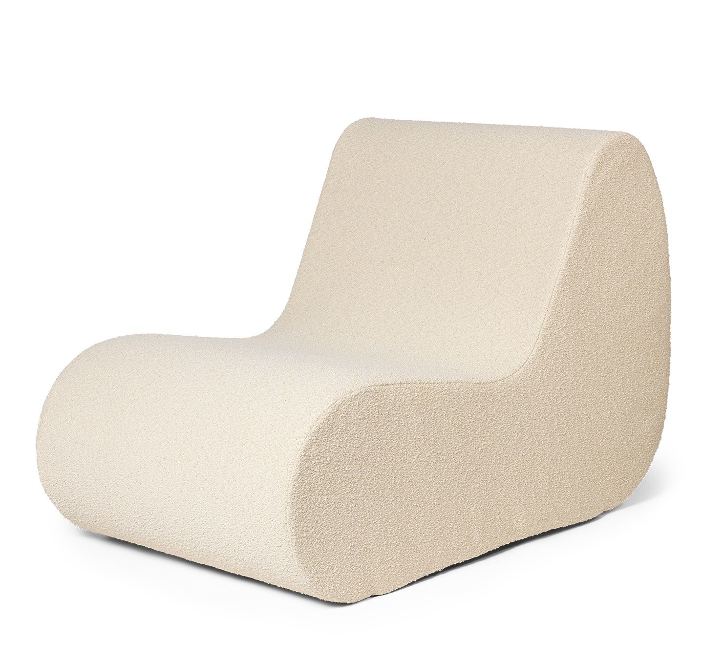 Beige Rouli Center Modul Outdoor Sofa von Ferm Living mit Bouclé-Bezug.