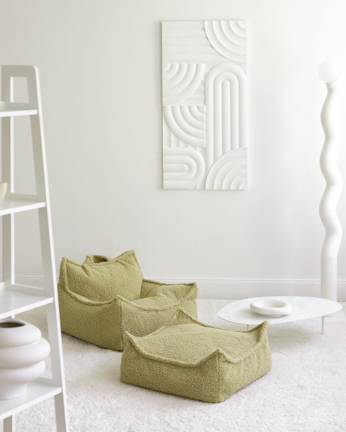 Kindersitzsack Sessel Teddystoff Matcha Wigiwama