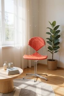 DKL-2 Wire Chair Stuhl mit Sitz und Rückenpolster Vitra