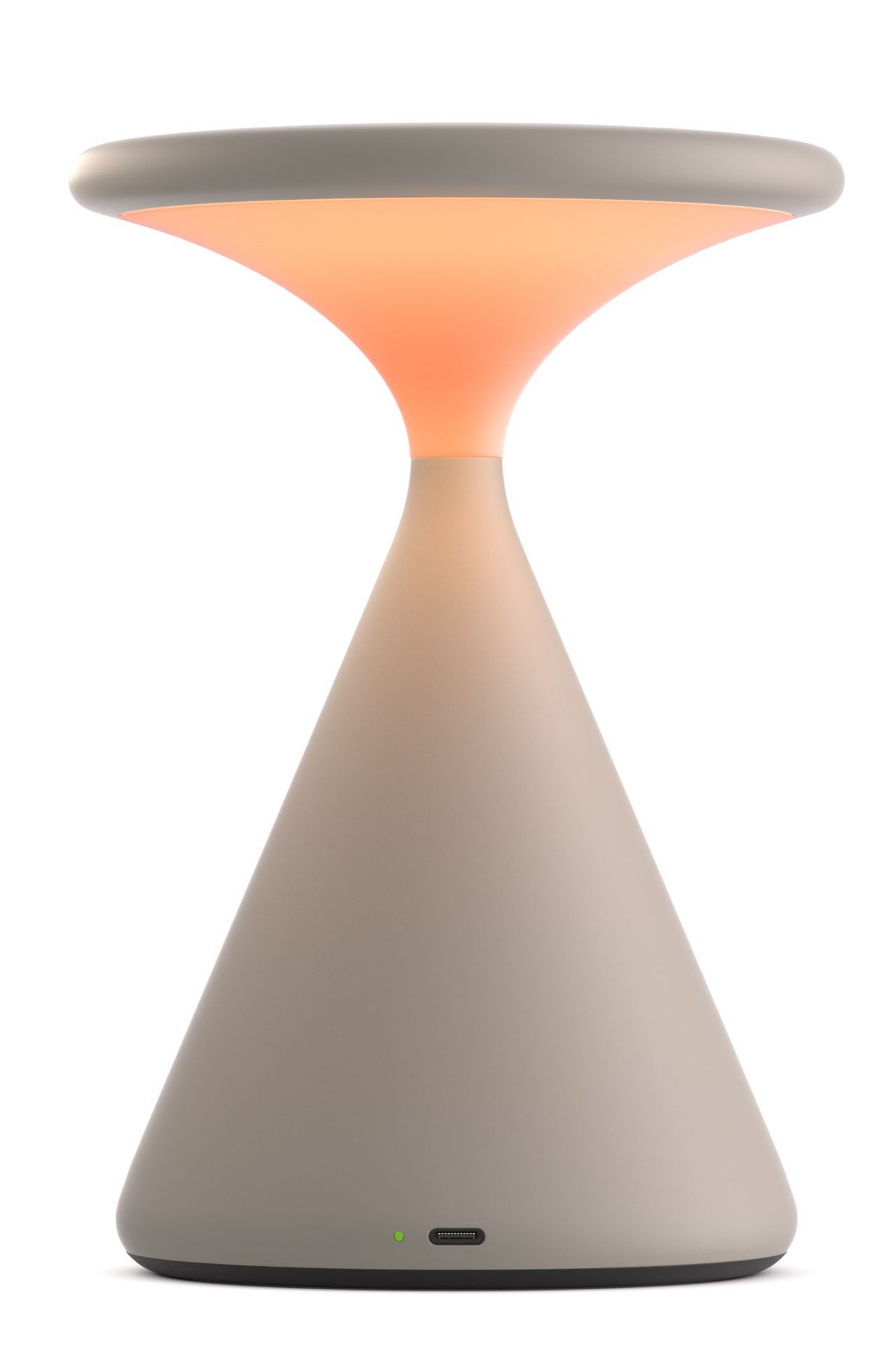 Salt Akkuleuchte in Grau-Sandweiß: Moderne Tischleuchte mit warmem Licht und Akkubetrieb.