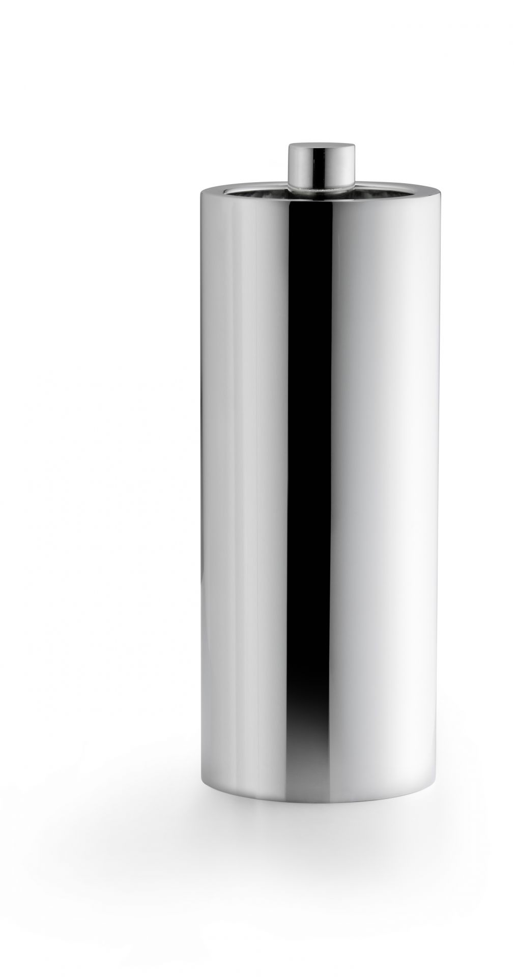 KOS Gartenfackel von Philippi: Zylindrische, silberne Gartenfackel aus Edelstahl, ideal für stimmungsvolle Gartenbeleuchtung.