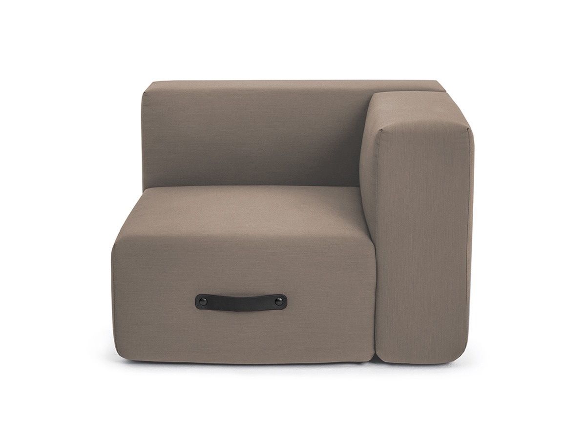 Miamia Outdoor Sofa Eckmodul rechts in Taupe: Einzelmodul für flexible Gartengestaltung.