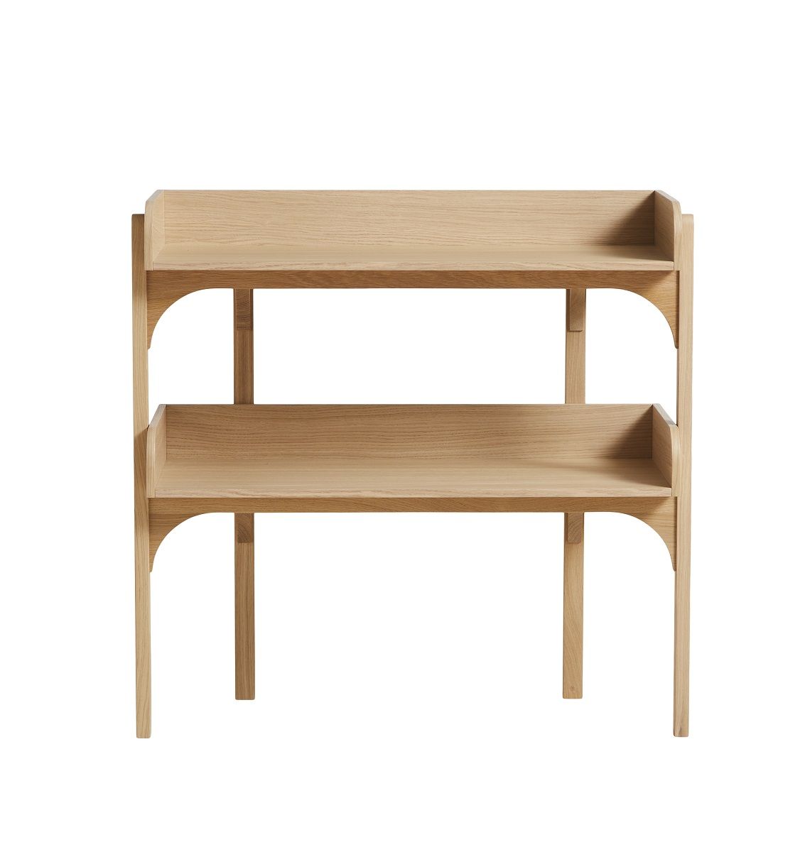 Woud Utility Shelf Regal aus hellem Holz, modernes Design mit zwei Ablageflächen für Wohnzimmer oder Büro.
