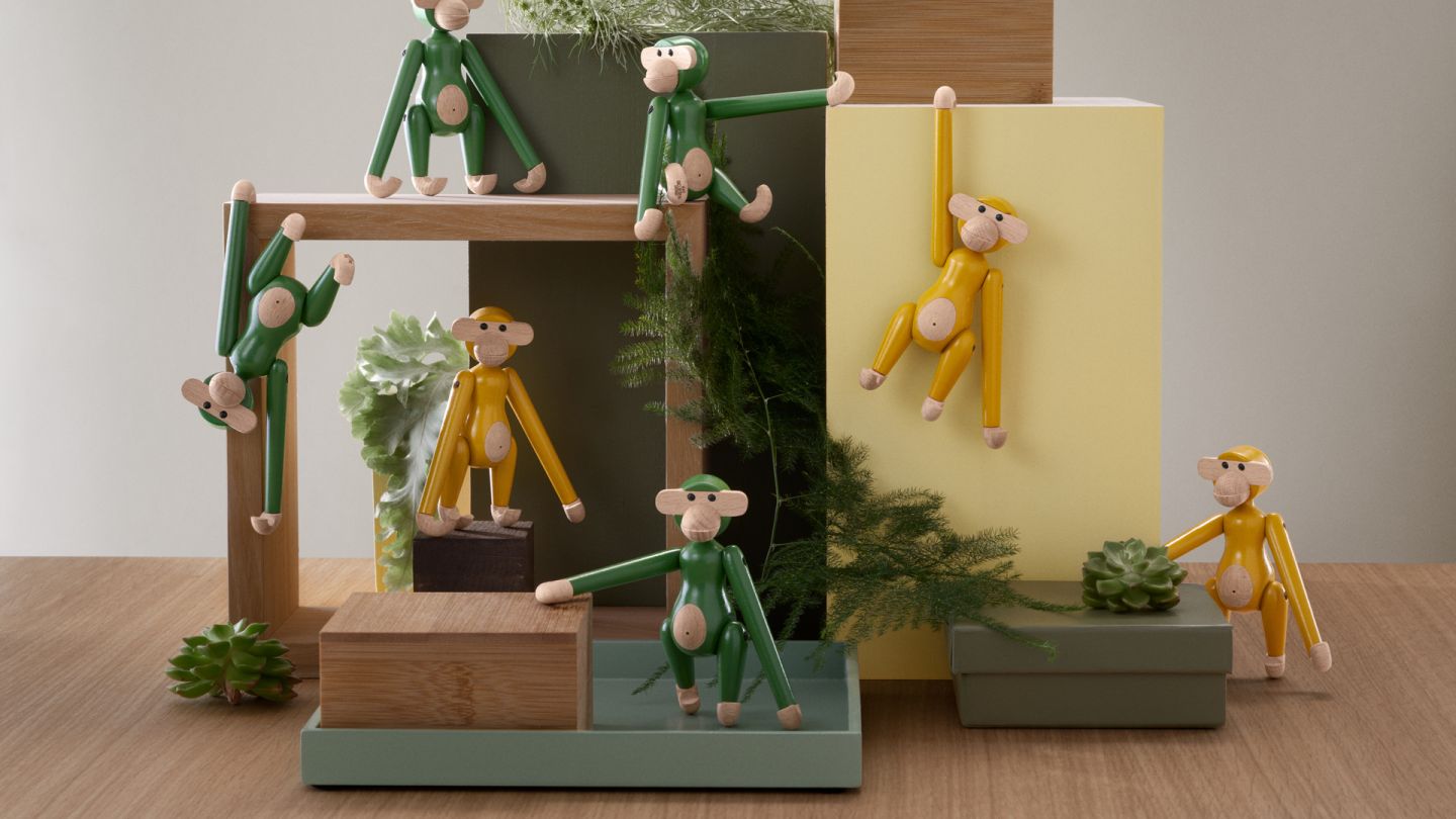 Affe Mini farbig Kay Bojesen Vintage Grün