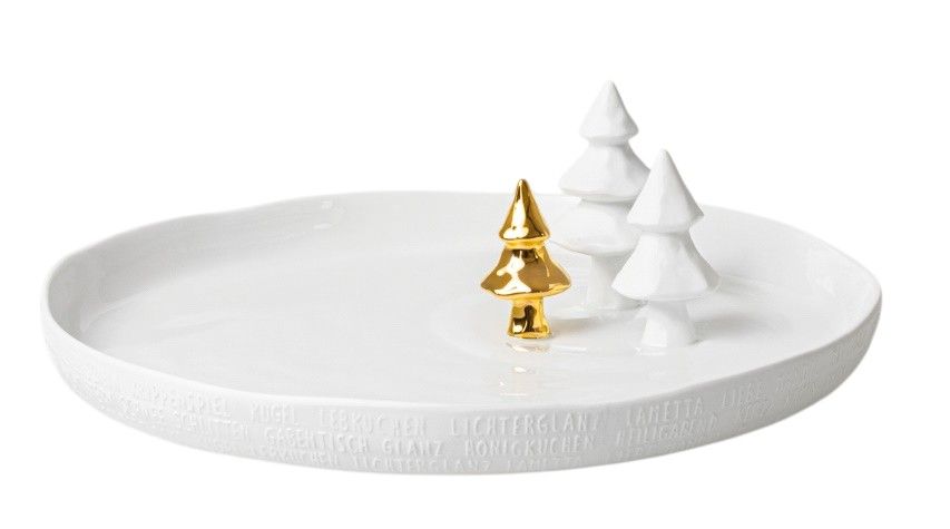 Porzellangeschichten Teller Tannenbäume Räder