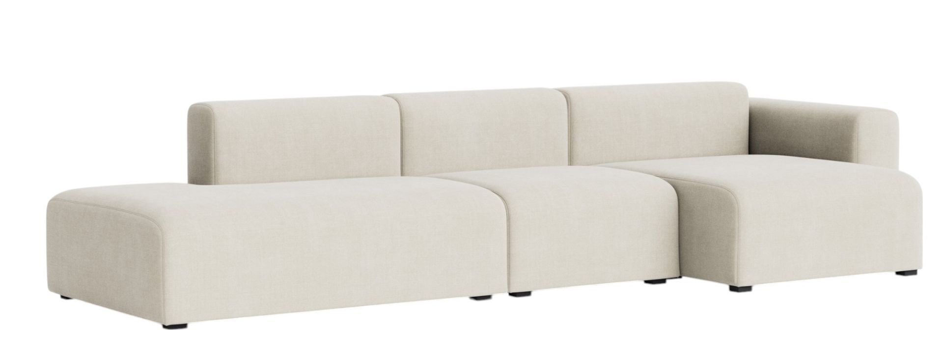 Beiges Mags Sofa 3-Sitzer mit niedriger Armlehne rechts von Hay für modernes Wohnzimmer.
