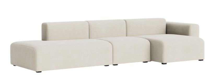 Beiges Mags Sofa 3-Sitzer mit niedriger Armlehne rechts von Hay für modernes Wohnzimmer.