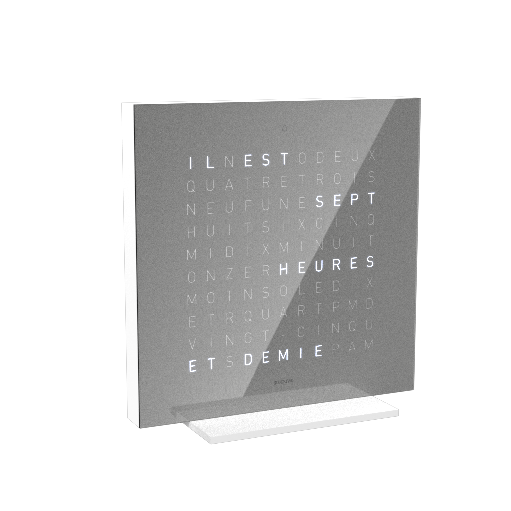 Earth 13.5 Pure Edition Tischuhr / Zeitobjekt Französisch QLOCKTWO