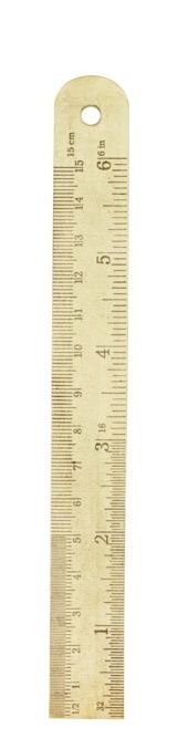 Goldfarbenes 15 cm Lineal von House Doctor, EINZELSTÜCK, mit Zentimeter- und Zoll-Einteilung für präzises Messen.