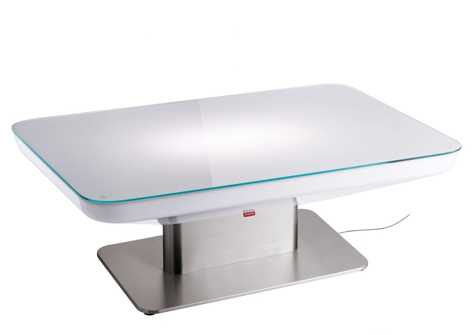 Studio 36 LED Tischlampe von Moree, Indoor Tisch mit Glasplatte und Metallfuß.